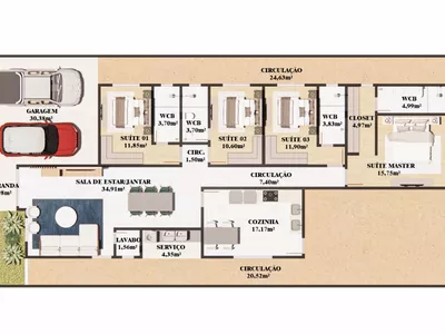 Casa com 3 suítes com planejados em todos os ambientes em condomínio fechado, infraestrutura compl - Foto 54