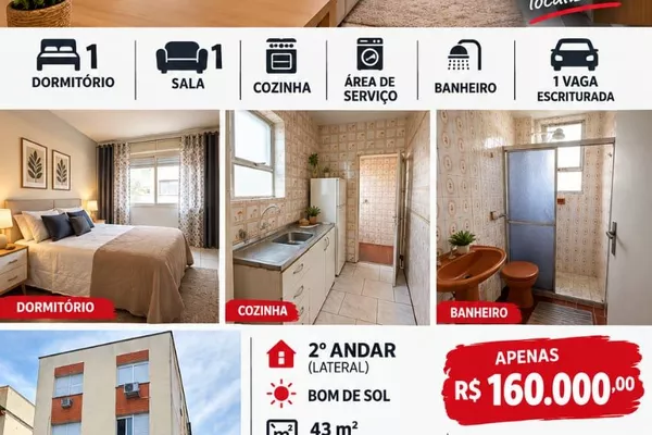 Vendo amplo apto 1dorm com box escriturado 2 andar  - Foto 6