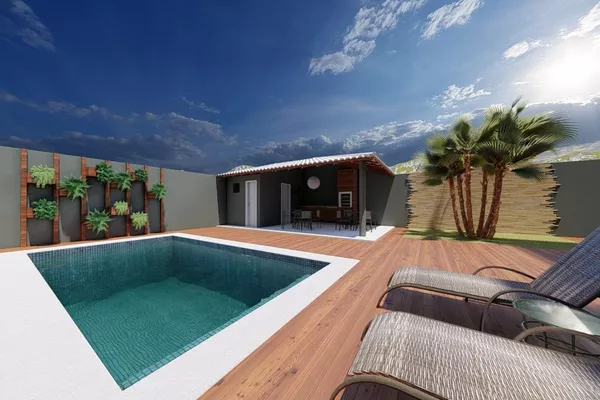 Casa duplex de 3 quartos sendo 2 suítes, piscina, espaço gourmet com churrasqueira depósito e ban - Foto 2