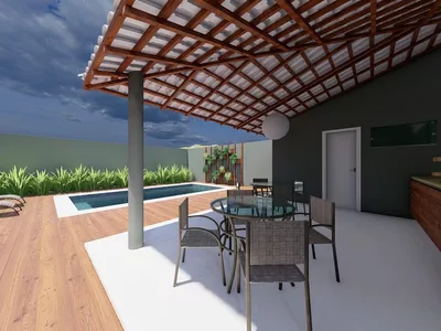 Casa duplex de 3 quartos sendo 2 suítes, piscina, espaço gourmet com churrasqueira depósito e ban - Foto 15