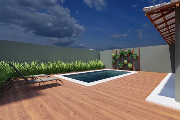 Casa duplex de 3 quartos sendo 2 suítes, piscina, espaço gourmet com churrasqueira depósito e ban - Foto 5