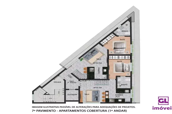 Apartamento à venda, 1 quarto, 1 suíte, 2 vagas, Funcionários - Belo Horizonte/MG - Foto 4