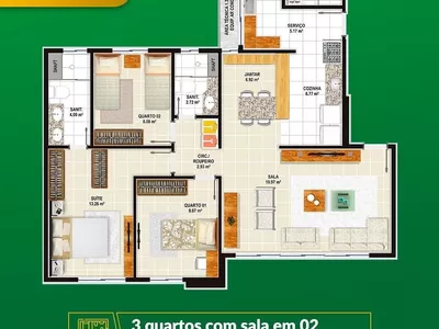 Apartamento com 3/4 sendo 1 suíte reversível para 4/4 2 vagas de garagem na Av. J Pedral próximo - Foto 20
