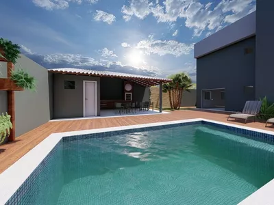 Casa duplex de 3 quartos sendo 2 suítes, piscina, espaço gourmet com churrasqueira depósito e ban - Foto 11