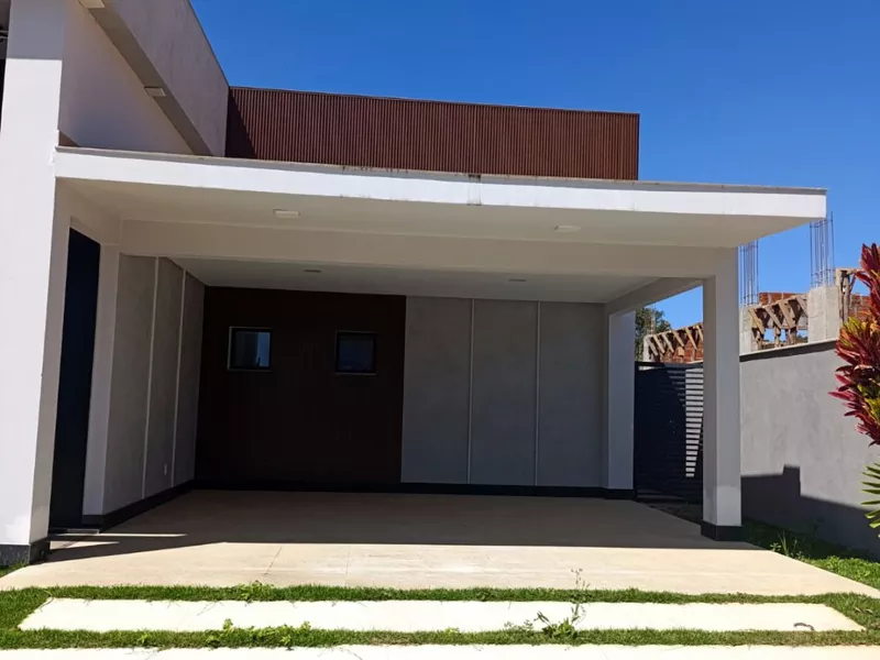 Casa nova com 3 suites+ área gourmet + terraço+dependência completa em condomínio fechado no Rec - Foto Principal