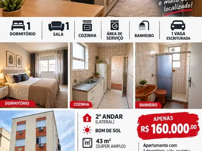 Vendo amplo apto 1dorm com box escriturado 2 andar  - Foto 6