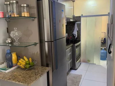 Apartamento completo, porteira fechada com móveis e Eletros andar alto de 2/4 em condomínio fechad - Foto 8