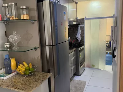 Apartamento completo, porteira fechada com móveis e Eletros andar alto de 2/4 em condomínio fechad - Foto 6