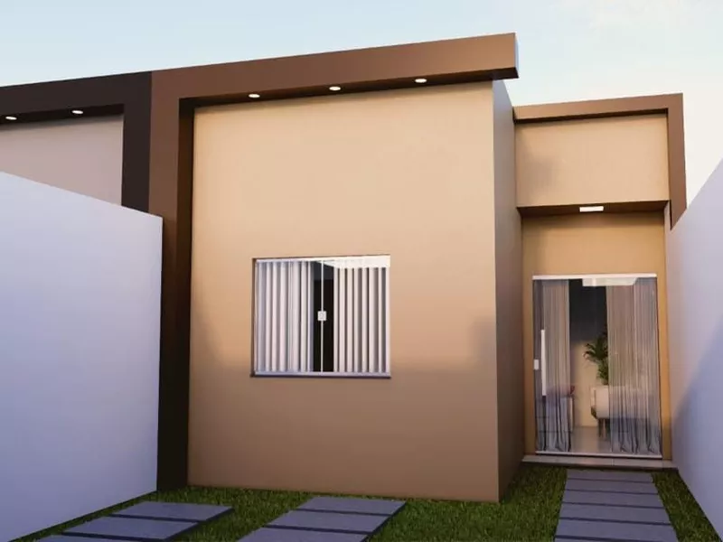 Casa nova pode ser financiada à venda de 3 quartos sendo 1 suíte garagem para 2 carros, quintal, C - Foto Principal