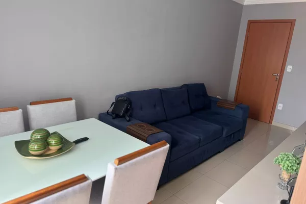 Apartamento completo, porteira fechada com móveis e Eletros andar alto de 2/4 em condomínio fechad - Foto 4
