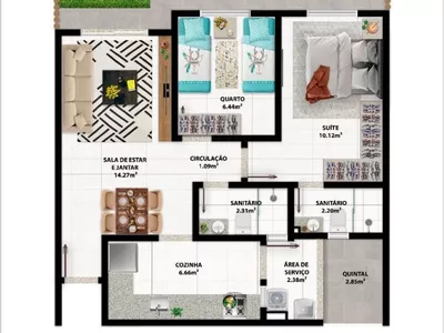 Apartamento de 2 quartos sendo 1 suíte com entrada facilitada à venda, Primavera, Vitória da Con - Foto 11