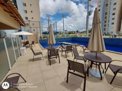 Apartamento completo, porteira fechada com móveis e Eletros andar alto de 2/4 em condomínio fechad - Foto 42