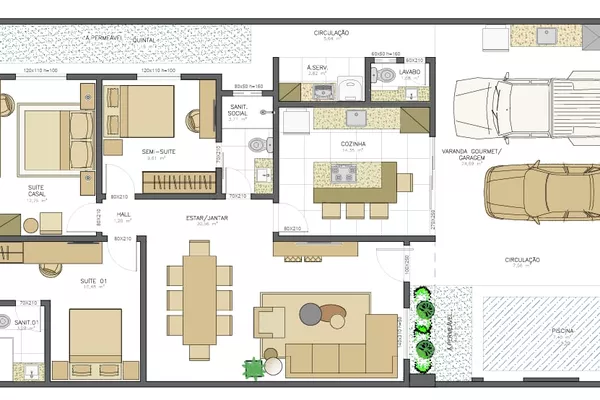 CASA DE 3/4 (2 SÚITES c/ closet) COM PISCINA E ÁREA GOURMET NO BAIRRO BOA VISTA EM VITÓRIA DA CON - Foto 5