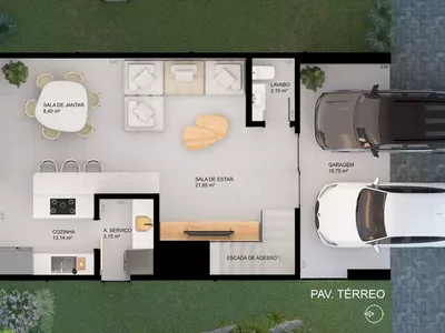 Casa duplex soltas com 3 suítes, sala com 2 ambientes, lavabo, garagem coberta para 2 carros, Alto - Foto 34