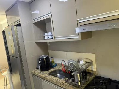 Apartamento completo, porteira fechada com móveis e Eletros andar alto de 2/4 em condomínio fechad - Foto 7