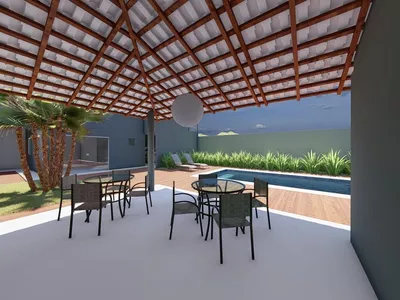Casa duplex de 3 quartos sendo 2 suítes, piscina, espaço gourmet com churrasqueira depósito e ban - Foto 4