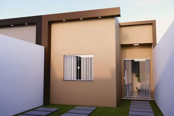 Casa nova pode ser financiada à venda de 3 quartos sendo 1 suíte garagem para 2 carros, quintal, C - Foto 1