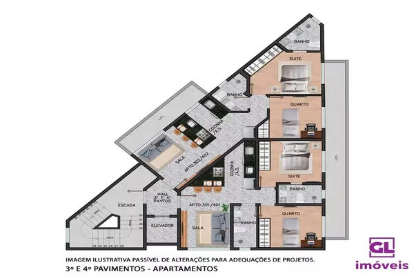 Apartamento à venda, 1 quarto, 1 suíte, 2 vagas, Funcionários - Belo Horizonte/MG - Foto 3