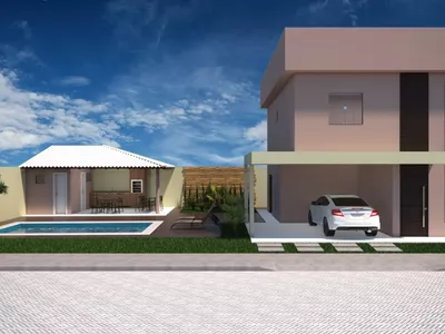Casa duplex de 3 quartos sendo 2 suítes, piscina, espaço gourmet com churrasqueira depósito e ban - Foto 59