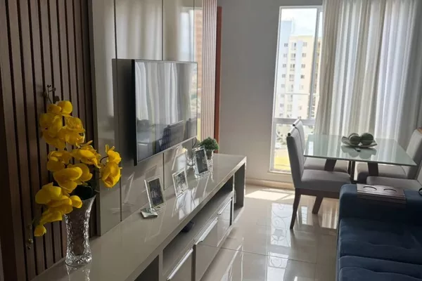Apartamento completo, porteira fechada com móveis e Eletros andar alto de 2/4 em condomínio fechad - Foto 1