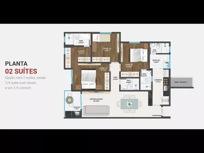 Apartamento 3/4 sendo duas suítes à venda no Morada Nobre Eutínio Nunes Bairro Alto do Boa Vista - Foto 24