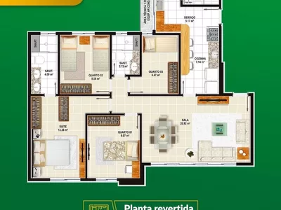 Apartamento com 3/4 sendo 1 suíte reversível para 4/4 2 vagas de garagem na Av. J Pedral próximo - Foto 21