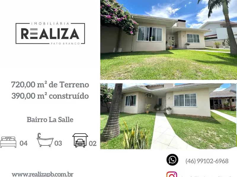 Ampla Casa para venda, Localizada no Bairro  La Salle, na cidade de Pato Branco-PR - Foto Principal