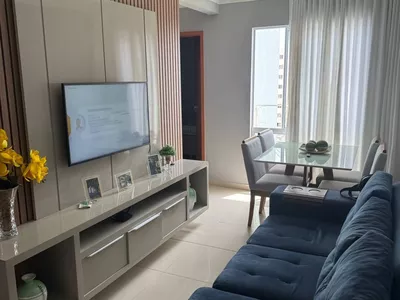 Apartamento completo, porteira fechada com móveis e Eletros andar alto de 2/4 em condomínio fechad - Foto 2