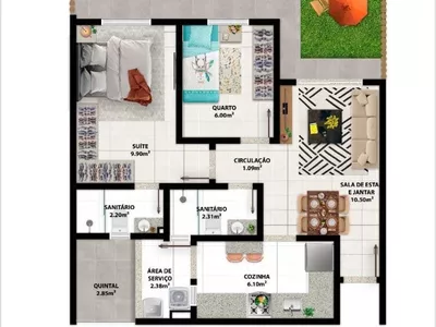 Apartamento de 2 quartos sendo 1 suíte com entrada facilitada à venda, Primavera, Vitória da Con - Foto 12