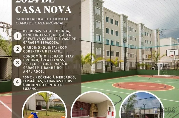 Apartamento Garden de 45m²  com 2 dormitórios em Suzano