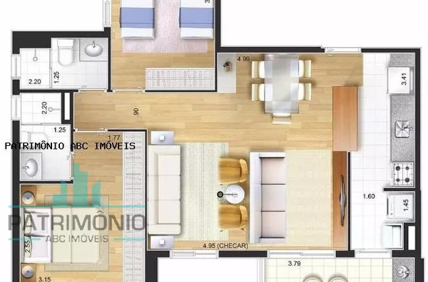 Apartamento à venda com 59m² no Edifício Stare - Campestre - Santo André