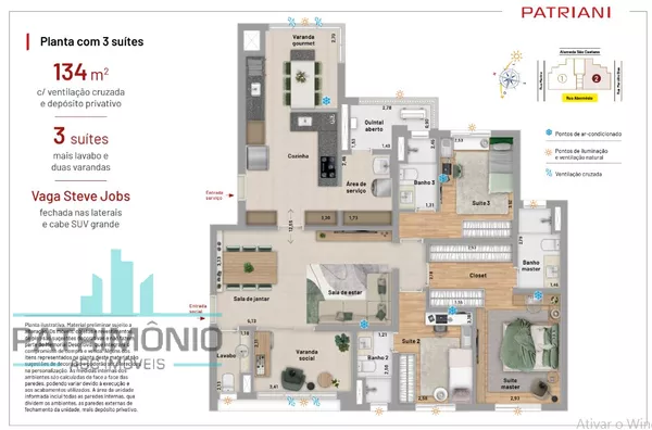 Apartamento a venda com 134m² no Maravilhoso Vista Campestre Patriani - Santo André
