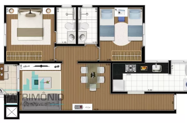 Apartamento de 63m² a venda no Edifício Memphis - Campestre - Santo André