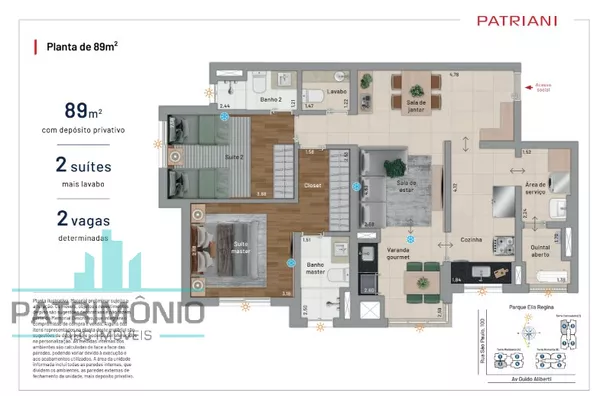Apartamento de 116m² a venda no Lançamento Bossa Nova Patriani em São Caetano do Sul