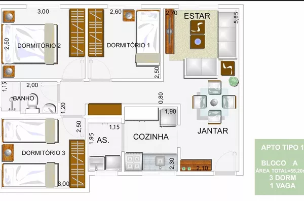 Apartamentos para venda a partir de R$225.000,00 com 2 dormitórios, Cotia