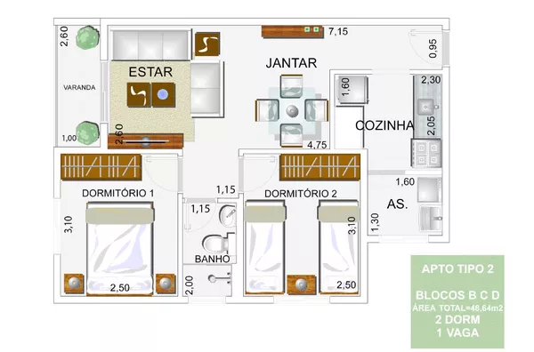 Apartamentos para venda a partir de R$225.000,00 com 2 dormitórios, Cotia