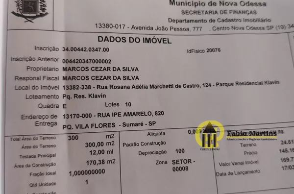 Casa para venda, 3 quarto(s),  Parque Residencial Klavin, Nova Odessa - Foto 18