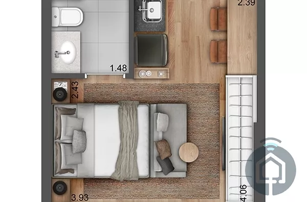 Studio com localização privilegiada