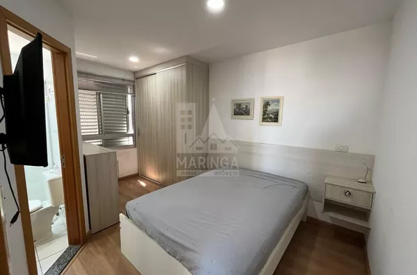 suite Apartamento MOBILIADO a venda, 3 quartos (1 suíte) Vila Cleópatra, Maringá PR - Edifício Solar do Bosque