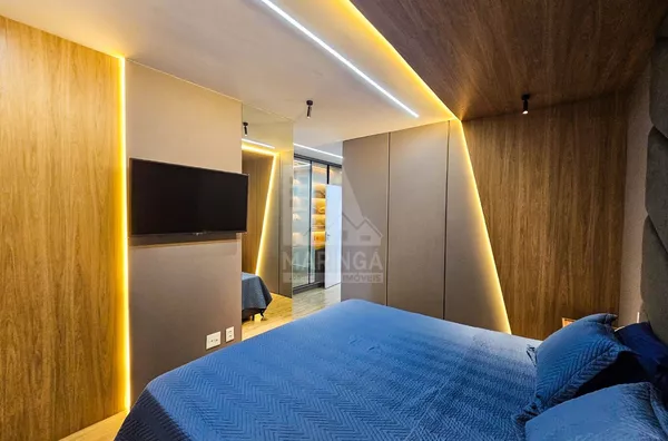 EVIDENCE | PLAENGE - Apartamento MOBILIADO e DECORADO a venda, 3 suítes, Zona 03, Maringá PR - PORTEIRA FEHCADA - Foto 29