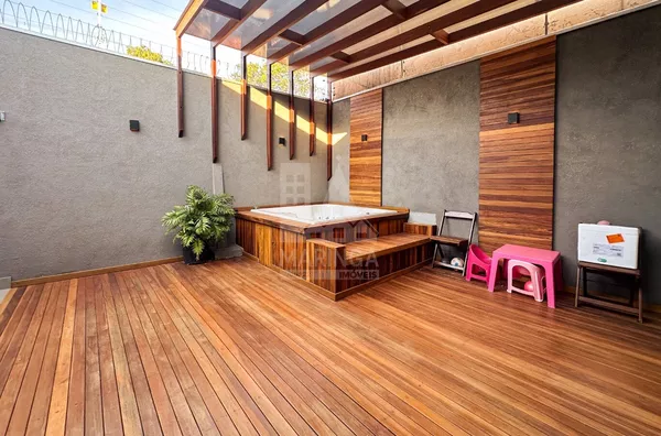 Área de lazer da casa semi mobiliada com 3 quartos na região do Cidade Alta em Maringá