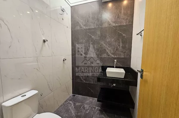 Banheiro suíte da casa de 3 quartos (1 suíte) Parque Hortência