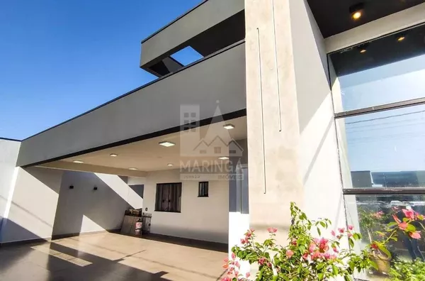 Casa venda Maringá, 3 quartos, suíte, closet, espaço gourmet, 3 vagas, corredor lateral, Jd Munique