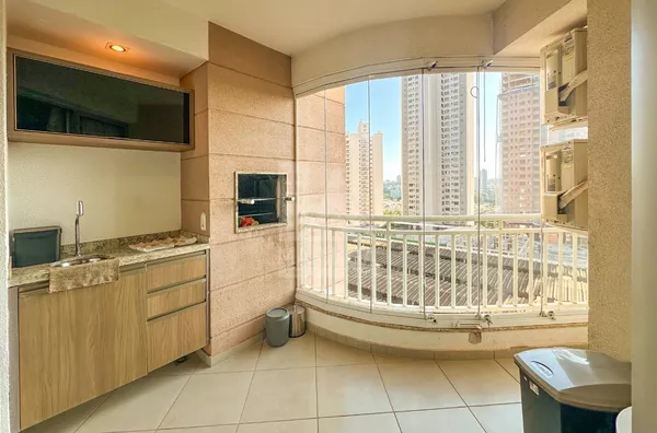 Sacada do apartamento mobiliado a venda no condomínio Brisas Bella Citta na Zona 08