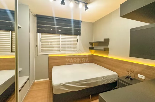 Quarto do apartamento mobiliado a venda no condomínio Brisas Bella Citta na Zona 08