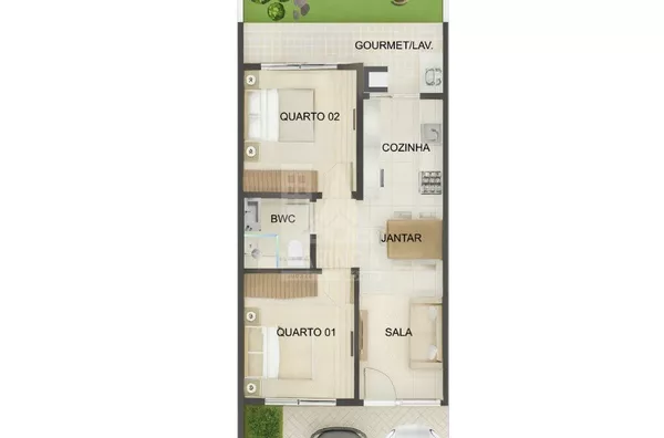 MINHA CASA MINA VIDA, 2 quartos, Jd. Colina Verde, Maringá