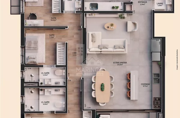 APARTAMENTO A VENDA 03 SUÍTES ZONA 01 MARINGÁ