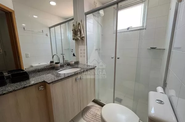 banheiro suite Apartamento MOBILIADO a venda, 3 quartos (1 suíte) Vila Cleópatra, Maringá PR - Edifício Solar do Bosque