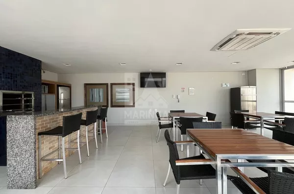 salão de festas Apartamento MOBILIADO a venda, 3 quartos (1 suíte) Vila Cleópatra, Maringá PR - Edifício Solar do Bosque