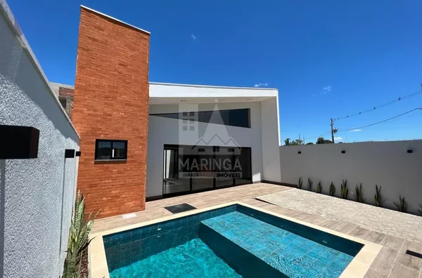 Casa a venda em Porto Rico com piscina, 3 suítes, nova e mobiliada